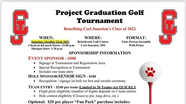 BWO to Sponsor This Years’ Carl Junction Project Graduation Golf Tournament