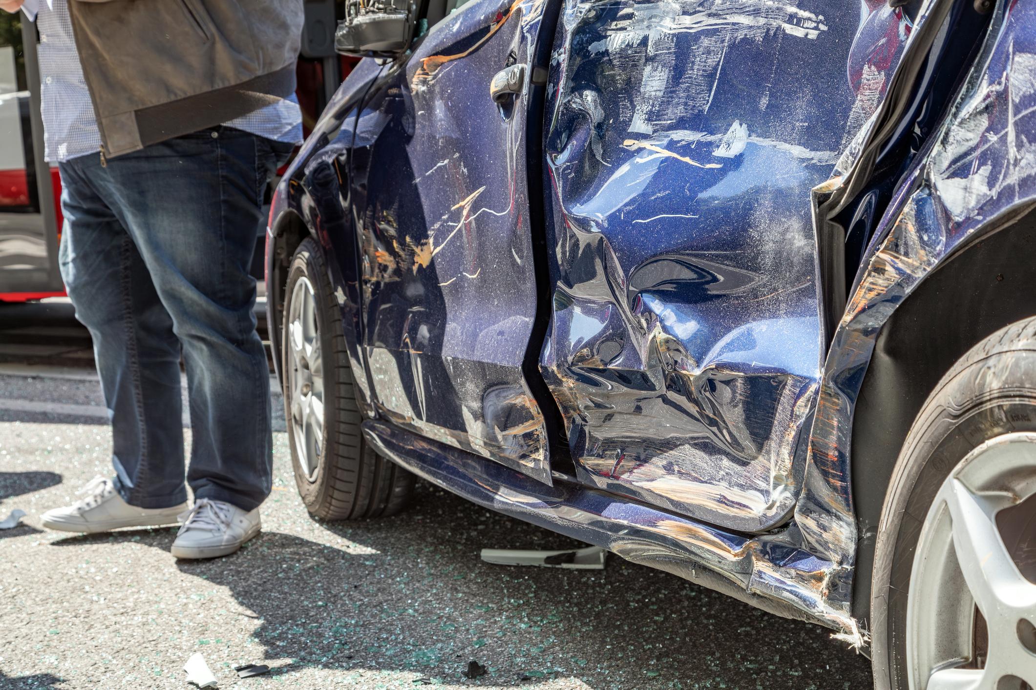 The side of a car after a t-bone car accident